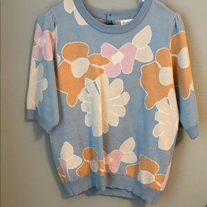 Floral Short Sleeve Sweater Blouse Shop the Mint